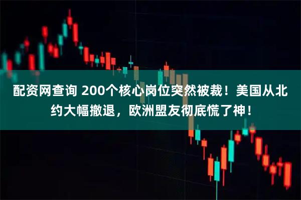 配资网查询 200个核心岗位突然被裁！美国从北约大幅撤退，欧洲盟友彻底慌了神！