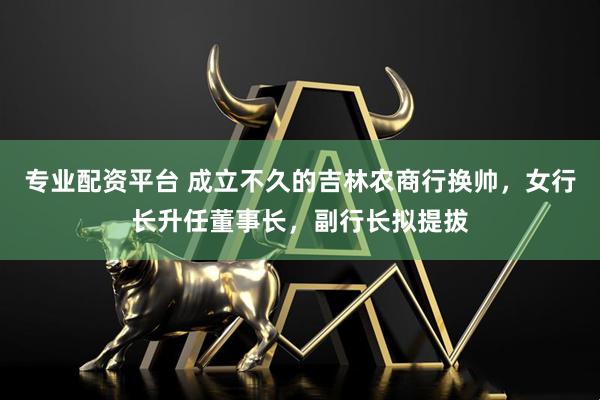 专业配资平台 成立不久的吉林农商行换帅，女行长升任董事长，副行长拟提拔
